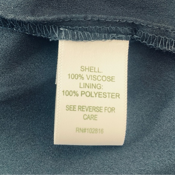 Garnet Hill Dress Gathered Drop Waist V-Neck Paisley Pockets Blue Women’s Size 2 - Picture 12 of 14